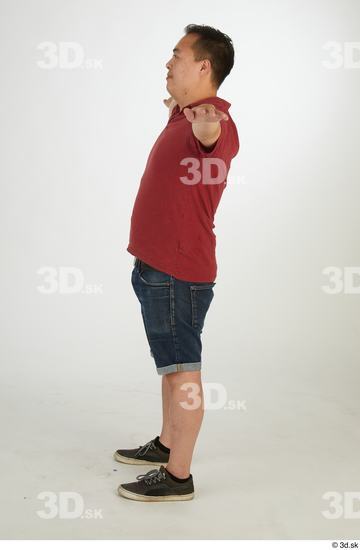Whole Body Man T poses Asian Casual Chubby Standing Street photo references