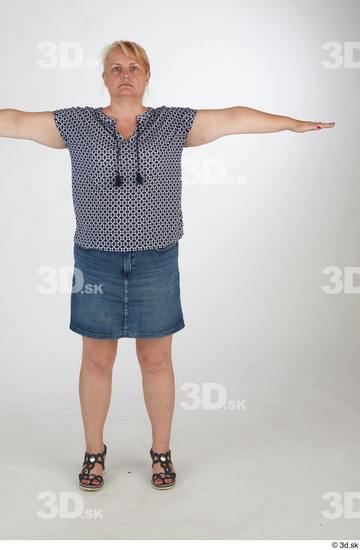 Whole Body Woman T poses White Casual Chubby Standing Street photo references