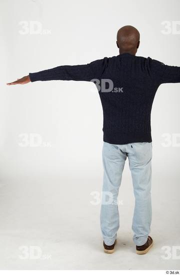 Whole Body Man T poses Black Casual Slim Standing Street photo references