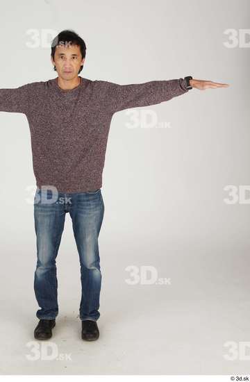 Whole Body Man T poses Casual Slim Standing Street photo references