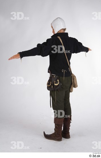 Whole Body Man T poses White Historical Costume photo references