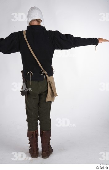 Whole Body Man T poses White Historical Costume photo references