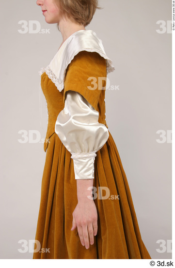 Upper Body Woman White Historical Dress Costume photo references