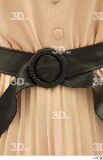 Woman White Formal Belt Dress Costume photo references