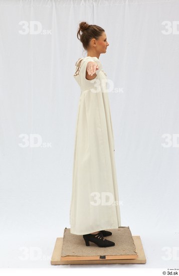 Whole Body Woman T poses White Dress Costume photo references