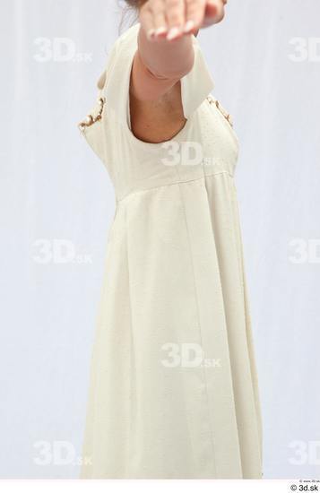 Woman T poses White Dress Costume photo references