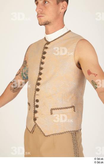 Upper Body Man White Tattoo Dress Vest Costume photo references