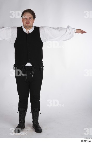 Whole Body Man T poses White Vest Costume photo references