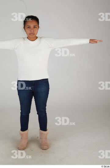 Whole Body Woman T poses Casual Slim Standing Street photo references