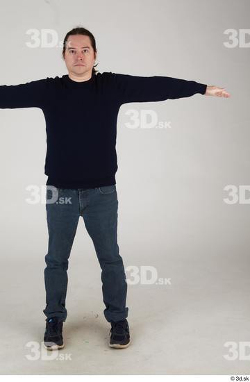 Whole Body Man T poses Casual Slim Standing Street photo references