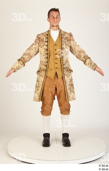 Whole Body Man White Historical Jacket Costume photo references