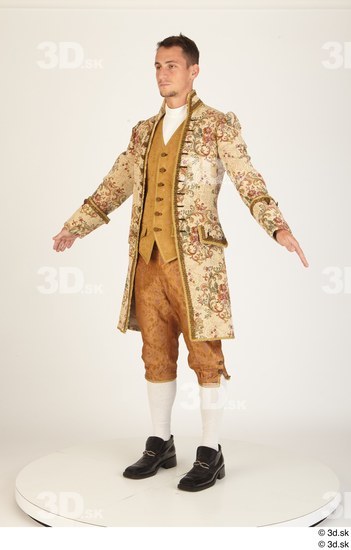 Whole Body Man White Historical Jacket Costume photo references