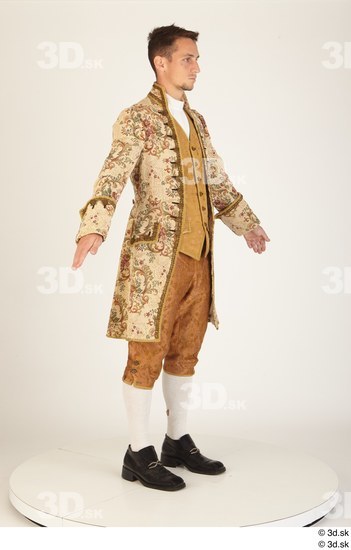 Whole Body Man White Historical Jacket Costume photo references