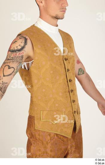 Upper Body Man White Tattoo Historical Vest Costume photo references