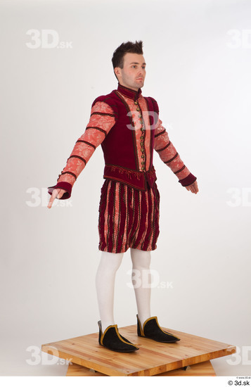 Whole Body Man White Historical Costume photo references