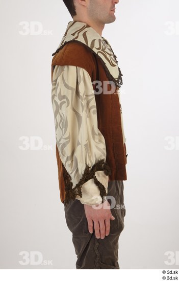 Upper Body Man White Historical Vest Costume photo references