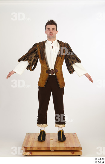 Whole Body Man White Historical Dress Costume photo references