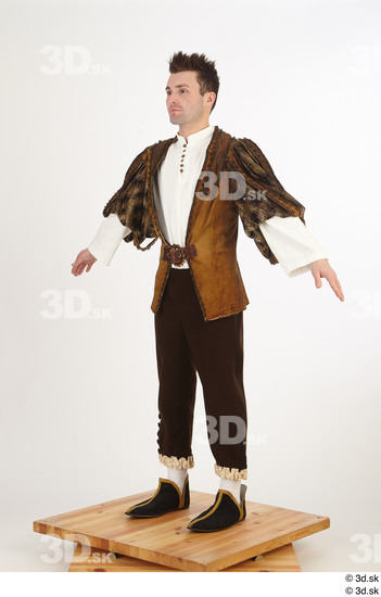 Whole Body Man White Historical Dress Costume photo references