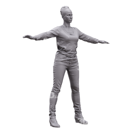 Whole Body Woman White 3D Artec Bodies