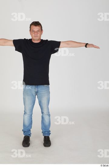 Whole Body Man T poses White Casual Slim Standing Street photo references