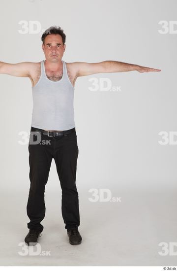 Whole Body Man T poses White Casual Slim Standing Street photo references