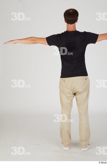 Whole Body Man T poses White Casual Slim Standing Street photo references