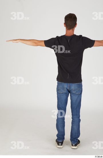 Whole Body Man T poses White Casual Slim Standing Street photo references