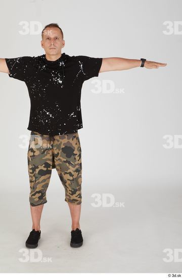 Whole Body Man T poses White Casual Slim Standing Street photo references