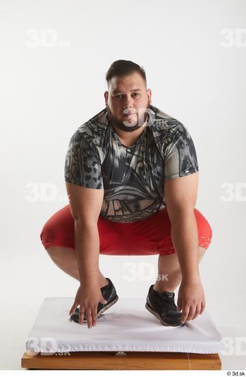 Man White Overweight Male Studio Poses