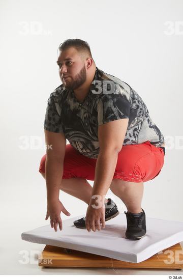 Man White Overweight Male Studio Poses