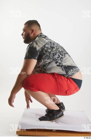 Man White Overweight Male Studio Poses