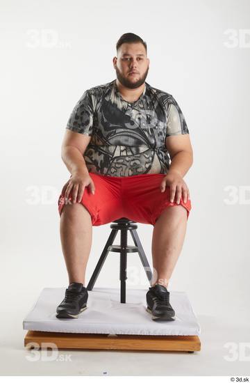 Man White Overweight Male Studio Poses