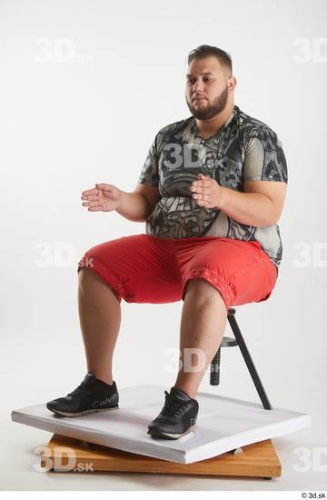 Man White Overweight Male Studio Poses