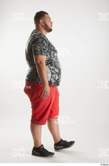 Man White Overweight Male Studio Poses