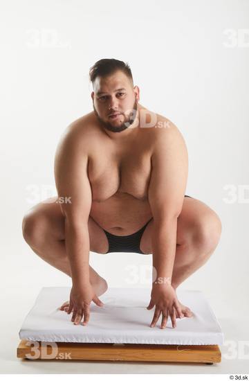 Man White Overweight Male Studio Poses