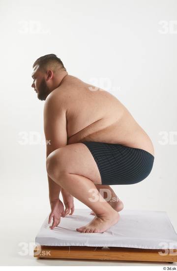 Man White Overweight Male Studio Poses