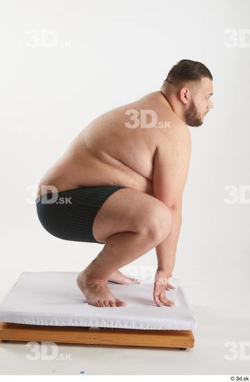 Man White Overweight Male Studio Poses