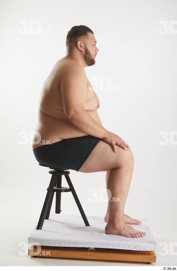 Man White Overweight Male Studio Poses