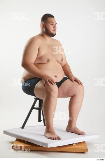 Man White Overweight Male Studio Poses