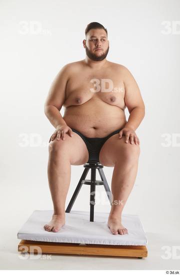 Man White Overweight Male Studio Poses