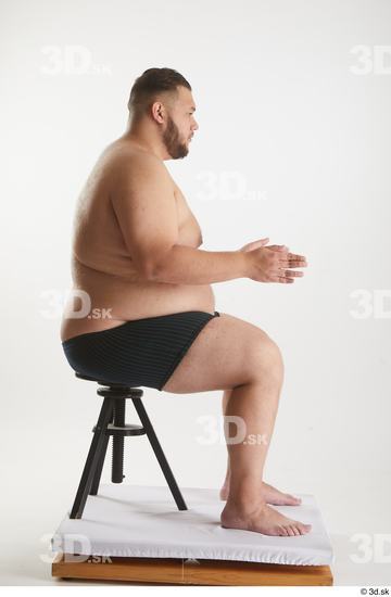 Man White Overweight Male Studio Poses