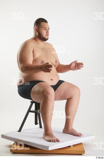 Man White Overweight Male Studio Poses