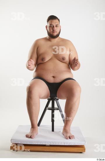 Man White Overweight Male Studio Poses