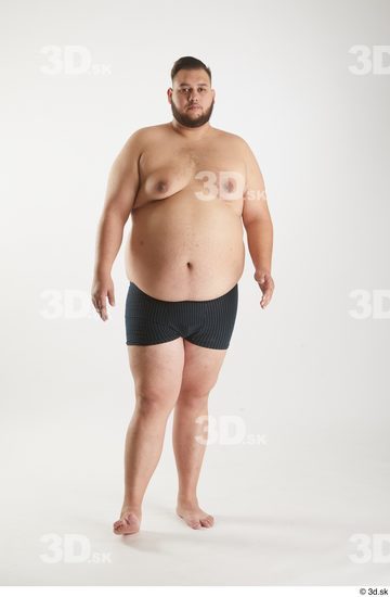 Man White Overweight Male Studio Poses