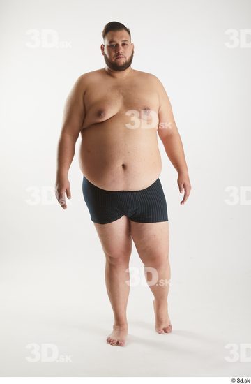 Man White Overweight Male Studio Poses