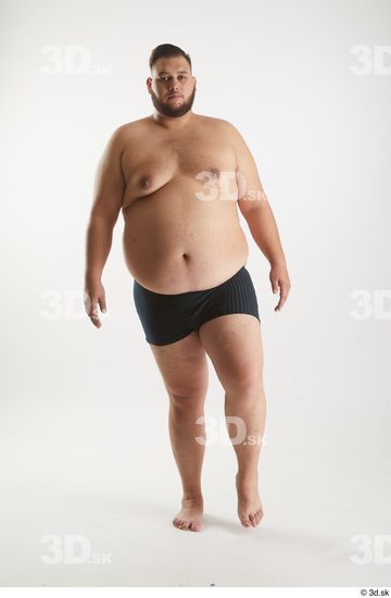 Man White Overweight Male Studio Poses