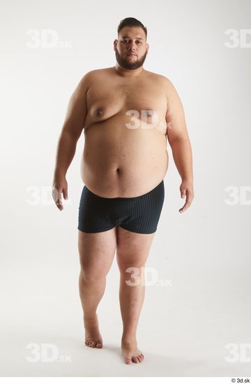 Man White Overweight Male Studio Poses