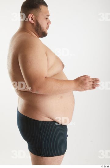 Man White Overweight Male Studio Poses