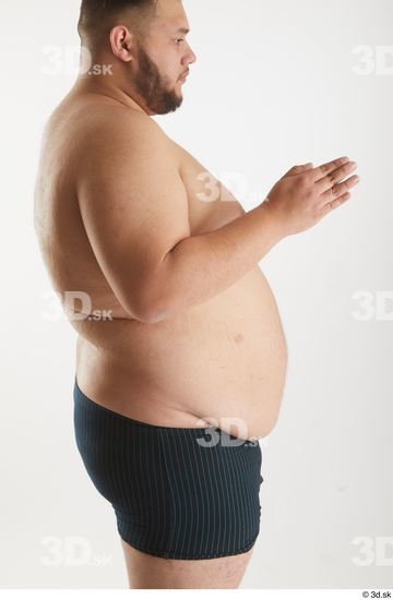 Man White Overweight Male Studio Poses