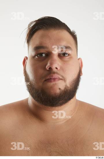 Head Man White Overweight Studio photo references